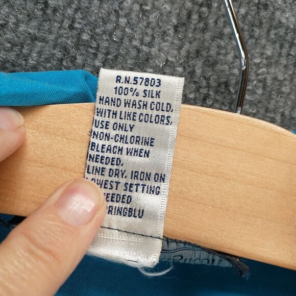 Maggie McNaughton Women's Tie Waist Utility Jacket Blue Plus 16W Silk - Picture 10 of 13